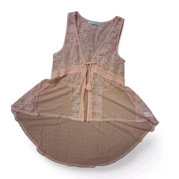 Maurices Large Asymmetrical Top Baby Doll Lace Tassels Fairy Isles Romantic - Picture 1 of 7